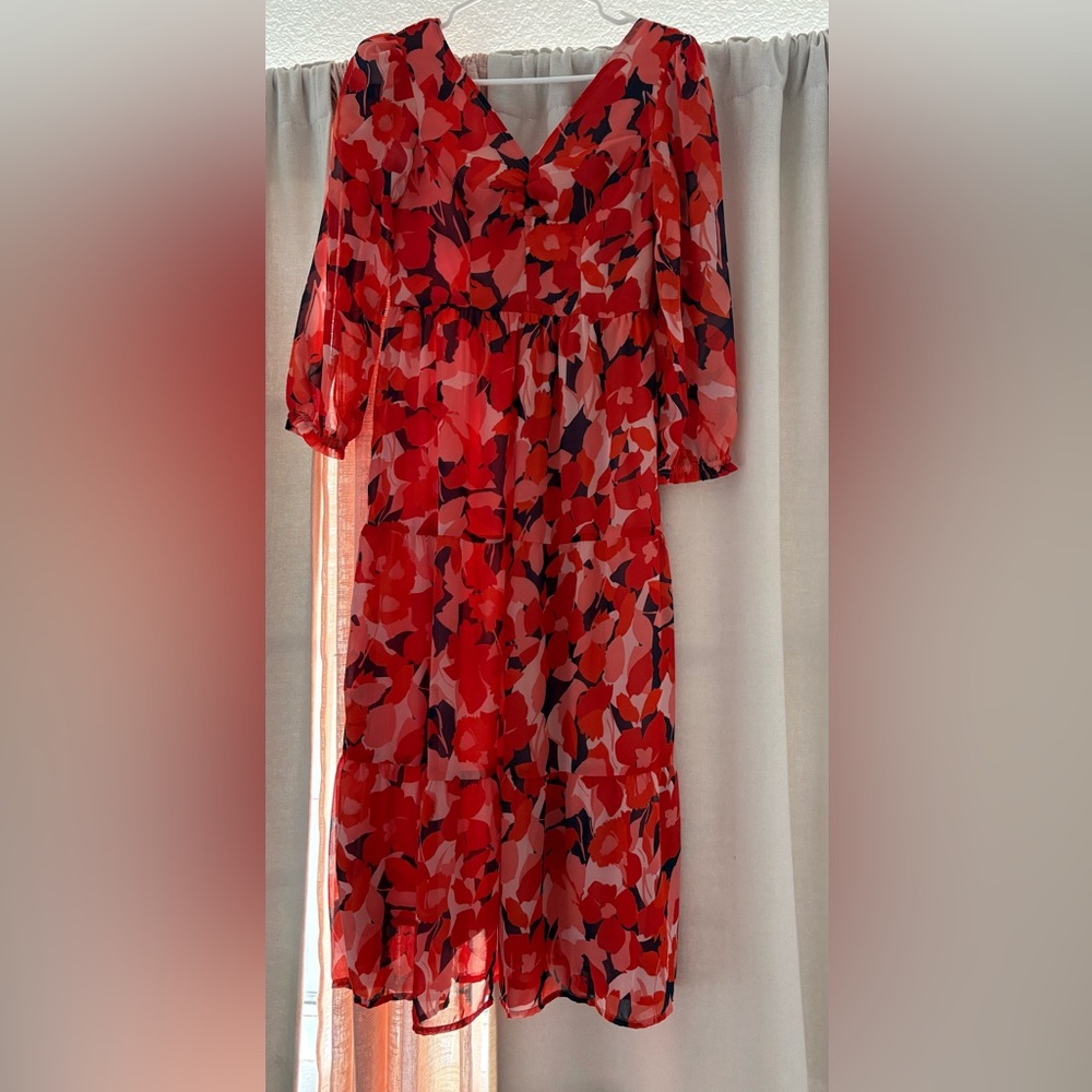 Sincerely Jules Floral Print Midi Dress – Multicolor – Size XS